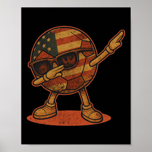 Vintage Dabbing Fußball Ll Amerikanisch Poster