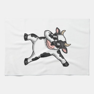 Vintage Dabbing Kuh Sonnenbrille Grafik T-Shirt_1 Geschirrtuch