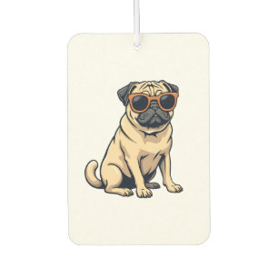 Vintage Dabbing Mops mit Sonnenbrille Lustiger Hun Autolufterfrischer