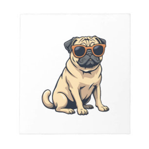 Vintage Dabbing Mops mit Sonnenbrille Lustiger Hun Notizblock