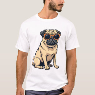 Vintage Dabbing Mops mit Sonnenbrille Lustiger Hun T-Shirt