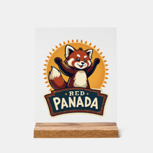 Vintage Dabbing Roter Panda Retro Tier Grafik 2 Acrylschild