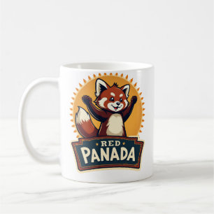 Vintage Dabbing Roter Panda Retro Tier Grafik 2 Kaffeetasse