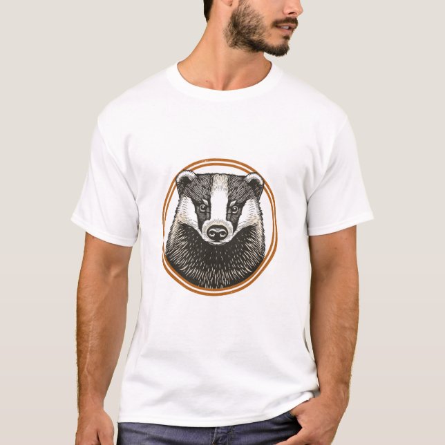 Vintage-Dachs-Abzeichen T-Shirt (Vorderseite)