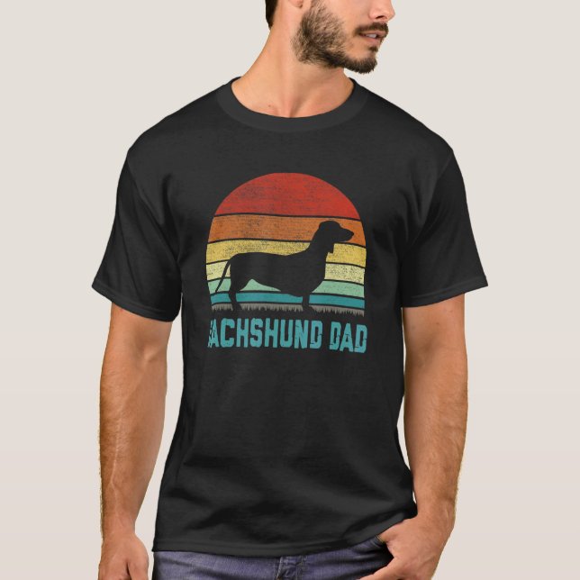 Vintage Dachshund Dad  Dog T-Shirt (Vorderseite)