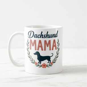 Vintage Dachshund Mama Floral Hunde Liebhaber Vect Kaffeetasse