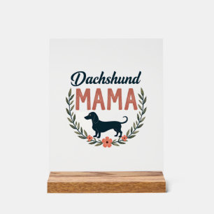 Vintage Dachshund Mama Floral Hundeliebhaber Vekto Acrylschild
