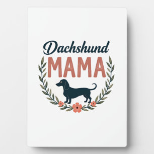 Vintage Dachshund Mama Floral Hundeliebhaber Vekto Fotoplatte