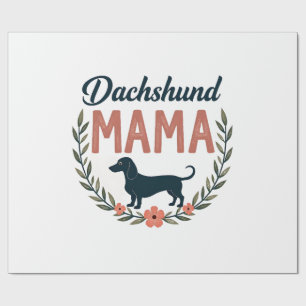 Vintage Dachshund Mama Floral Hundeliebhaber Vekto Geschenkpapier