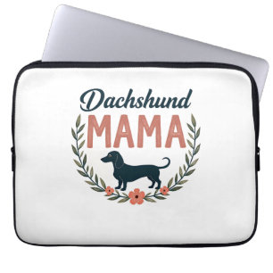 Vintage Dachshund Mama Floral Hundeliebhaber Vekto Laptopschutzhülle