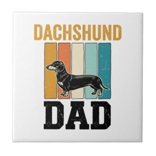 Vintage Dachshund Papa Hunde Liebhaber Vektor Desi Fliese