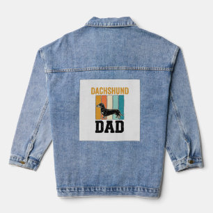 Vintage Dachshund Papa Hunde Liebhaber Vektor Desi Jeansjacke
