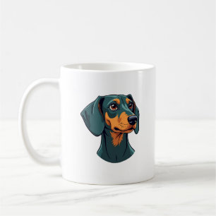 Vintage-Dachshund-Porträtkunst Retro-Hunde-Illustr Kaffeetasse