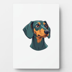 Vintage-Dachshund-Porträtkunst Retro-Hundeillustra Fotoplatte