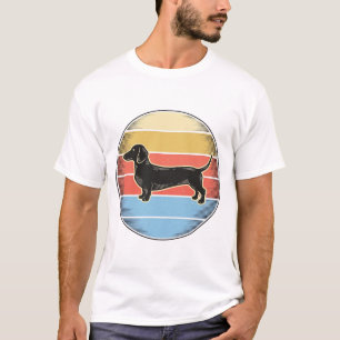 Vintage-Dachshund-Retro-Sonnenuntergang-Hund-Shirt T-Shirt
