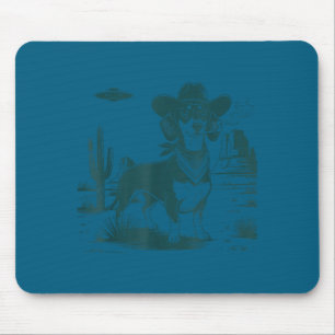 Vintage-Dachshund-UFO-Western-lustiger Hund Mousepad