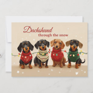 Vintage Dackel Hunde Frohe Weihnachten