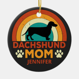 Vintage Dackel Hunde Mama Sonnenuntergang Personal Keramik Ornament