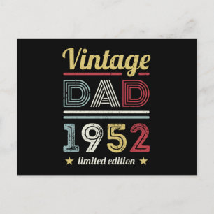 Vintage Dad 1952 70. Geburtstagsgeschenk Männer Re Postkarte