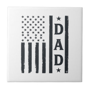 Vintage Dad Amerikanische Flagge Vektor Design_1 Fliese