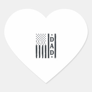 Vintage Dad Amerikanische Flagge Vektor Design_1 Herz-Aufkleber