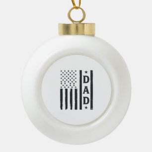 Vintage Dad Amerikanische Flagge Vektor Design_1 Keramik Kugel-Ornament