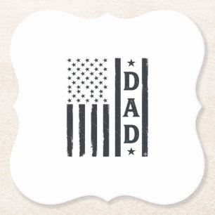 Vintage Dad Amerikanische Flagge Vektor Design_1 Untersetzer