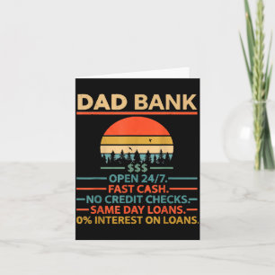 Vintage Dad Bank Kreditchecks Lustiger Vatertag Karte