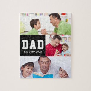Vintage Dad Established Geschenk Text 3 Foto Puzzle