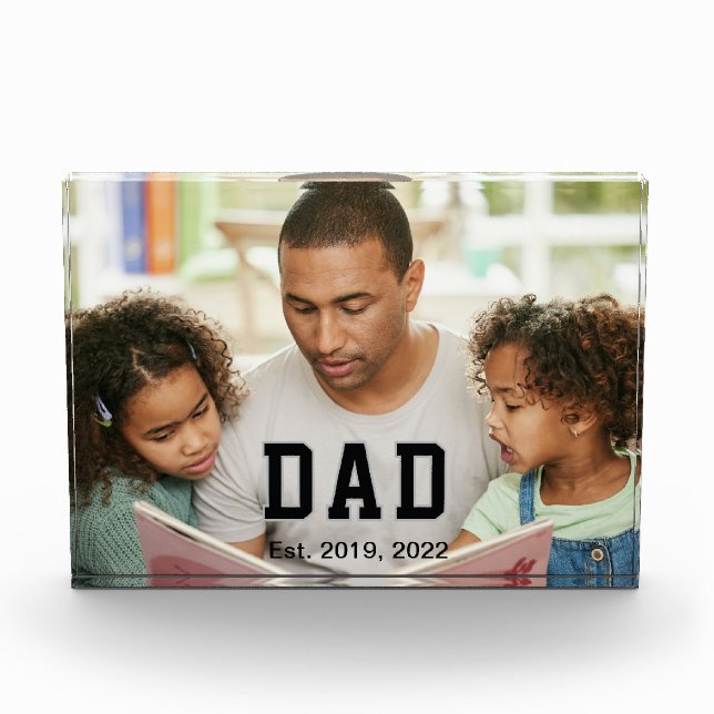 Vintage Dad Established Gift Photo Fotoblock (Vorderseite)