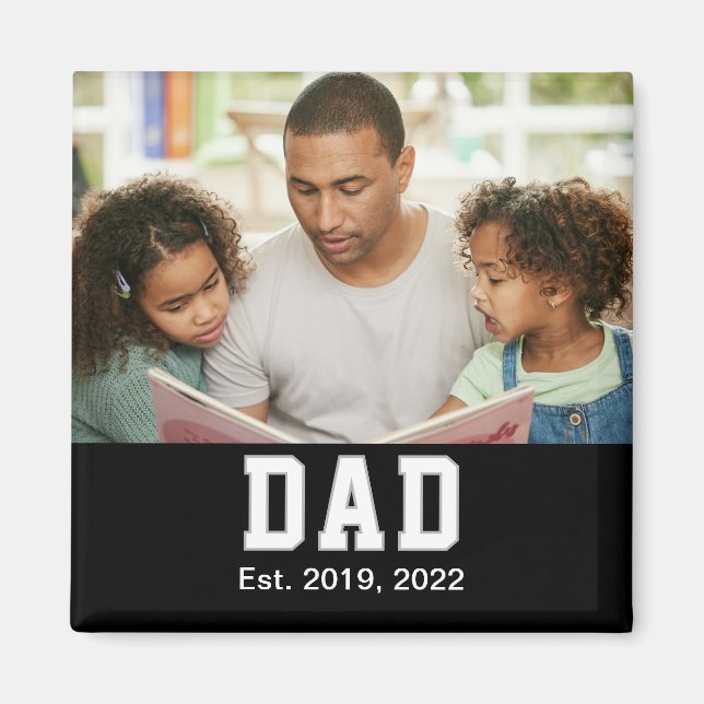 Vintage Dad Established Gift Photo Magnet (Vorne)