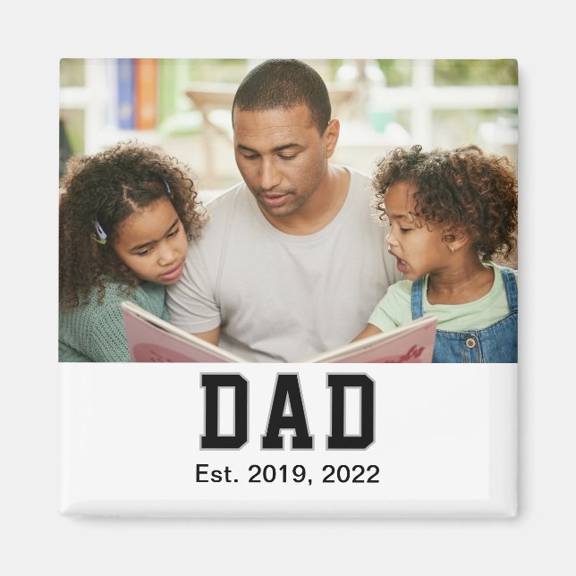 Vintage Dad Established Gift Photo Magnet (Vorne)