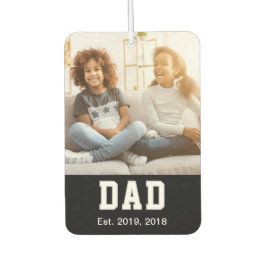Vintage Dad Established Gift Text Photo Autolufterfrischer