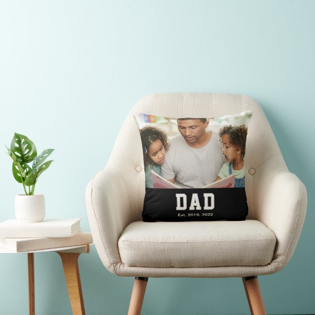 Vintage Dad Established Gift Text Photo Kissen (Stuhl )