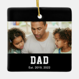 Vintage Dad Established Text Photo Keramikornament