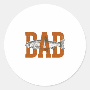 Vintage Dad Fishing Vector-Shirt-Design_1 Runder Aufkleber