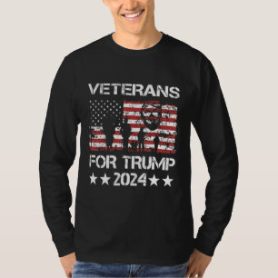 Vintage Dad Grandpa Veterans For Trump 2024 T-Shirt