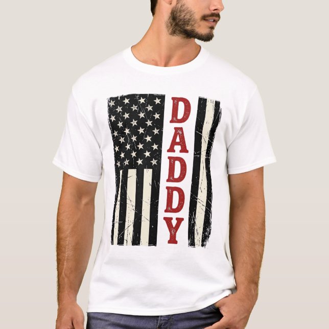 Vintage Daddy American Flag Shirt Design_1 (Vorderseite)