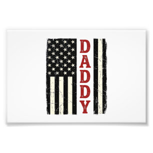 Vintage Daddy American Flag Shirt Design_1 Fotodruck