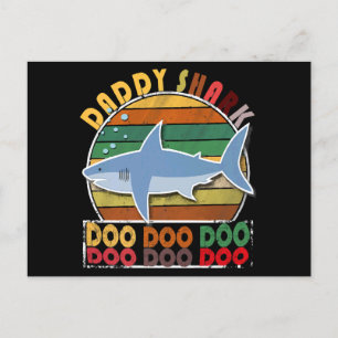 Vintage Daddy Shark Vatertag Postkarte