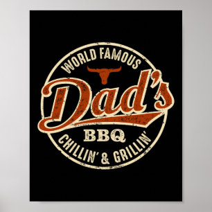 Vintage Dads Bbq Chillen und Grillen Poster