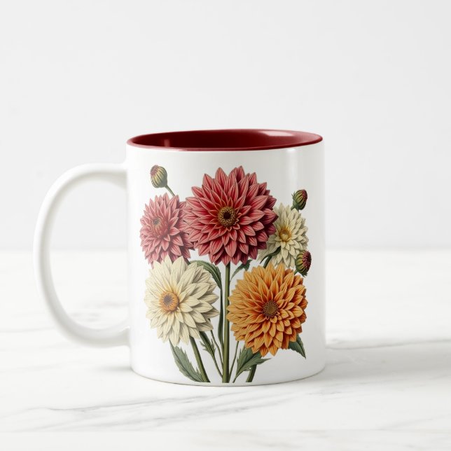 Vintage dahlia zweifarbige tasse (Links)