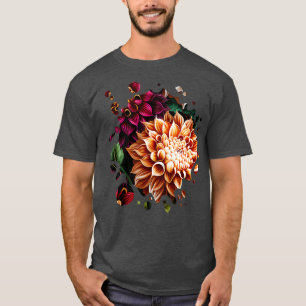 Vintage-Dahlie inspirierter Blumenliebhaber lustig T-Shirt