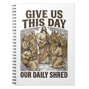 Vintage Daily Shred religiöse Gitarre Vektor Notizblock