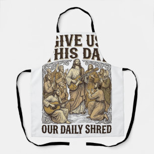 Vintage Daily Shred religiöse Gitarre Vektor Schürze