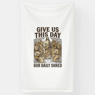Vintage Daily Shred religiöser Gitarre Vektor Banner