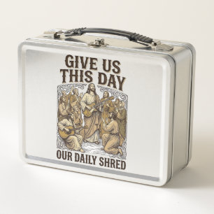 Vintage Daily Shred religiöser Gitarre Vektor Metall Brotdose