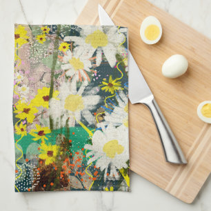 Vintage Daisies - Natur Inspiriert Blumenstrauß - Geschirrtuch