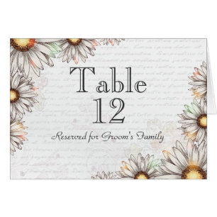 Vintage Daisies & Writing Wedding Tischnummer