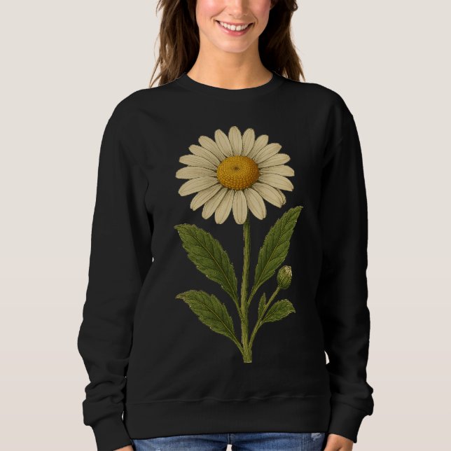 Vintage-Daisy-Basic-Sweatshirt Sweatshirt (Vorderseite)